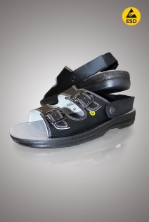 Антистатические сандалии с задним ремешком (черные)